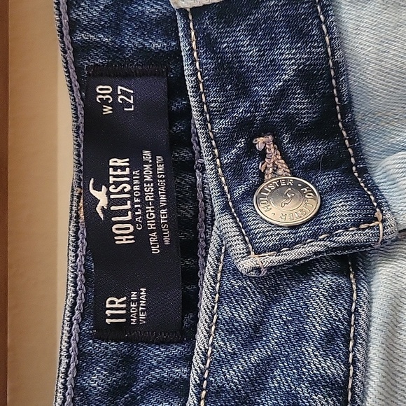 Hollister High Rise Mom Jeans sz 11R or 30 waist Coastal Grandma Cottagecore - Picture 5 of 7